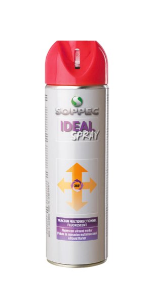 Sprej fluorescenční IDEAL 12M červený 500ml 0.46 Kg  DÍLNA Sklad16 13256 5