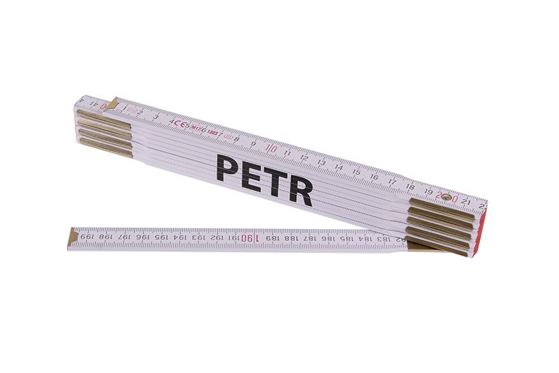 Metr skládací 2m PETR (PROFI,bílý,dřevo)