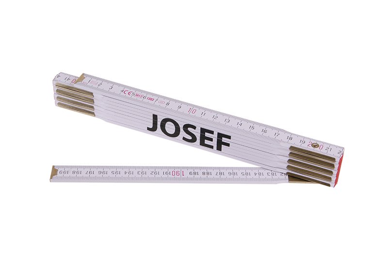 Metr skládací 2m JOSEF (PROFI, bílý, dřevo)