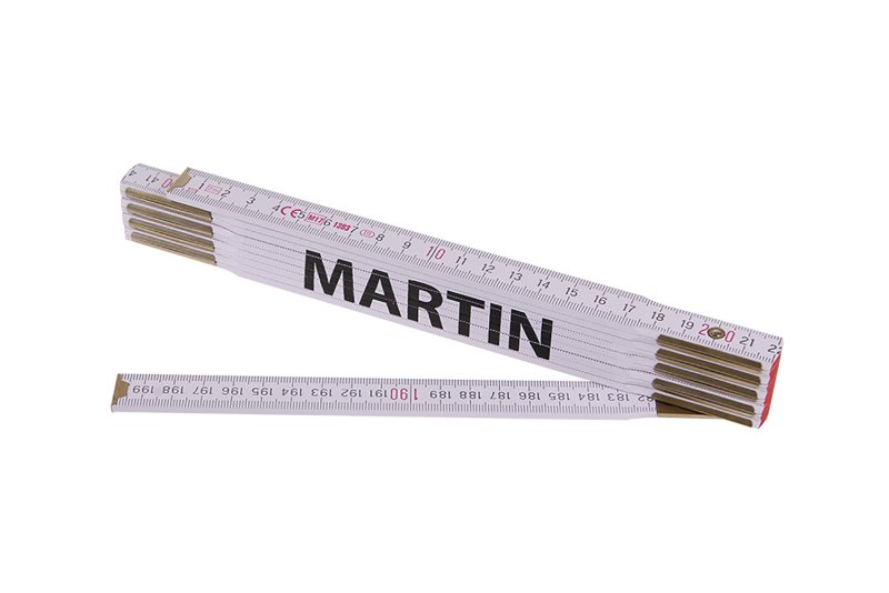 Metr skládací 2m MARTIN (PROFI, bílý, dřevo)