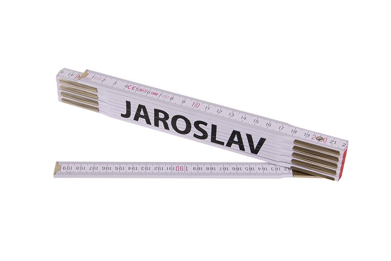 Metr skládací 2m JAROSLAV (PROFI, bílý, dřevo)