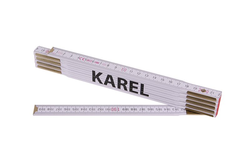 Metr skládací 2m KAREL (PROFI,bílý,dřevo)