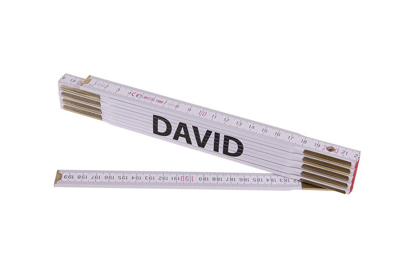 Metr skládací 2m DAVID (PROFI, bílý, dřevo)