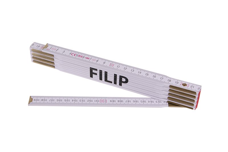 Metr skládací 2m FILIP (PROFI,bílý,dřevo)