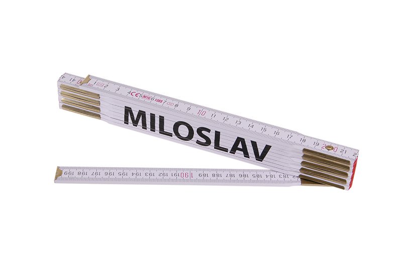 Metr skládací 2m MILOSLAV (PROFI,bílý,dřevo)