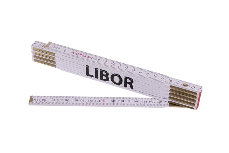 Metr skládací 2m LIBOR (PROFI,bílý,dřevo)