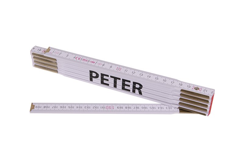 Metr skládací 2m PETER (PROFI,bílý,dřevo)