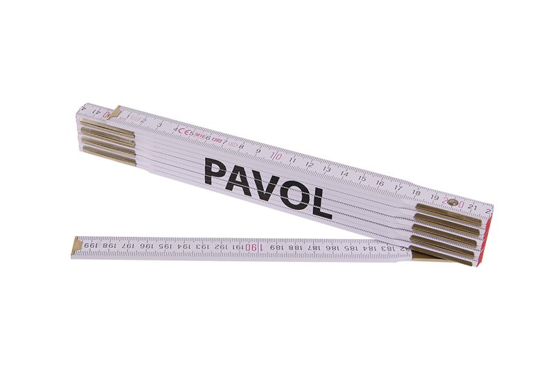 Metr skládací 2m PAVOL (PROFI,bílý,dřevo)