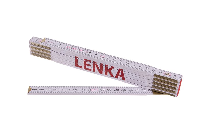 Metr skládací 2m LENKA (PROFI,bílý,dřevo)