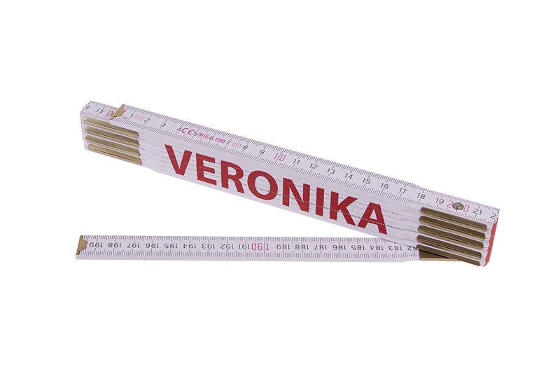 Metr skládací 2m VERONIKA (PROFI,bílý,dřevo)