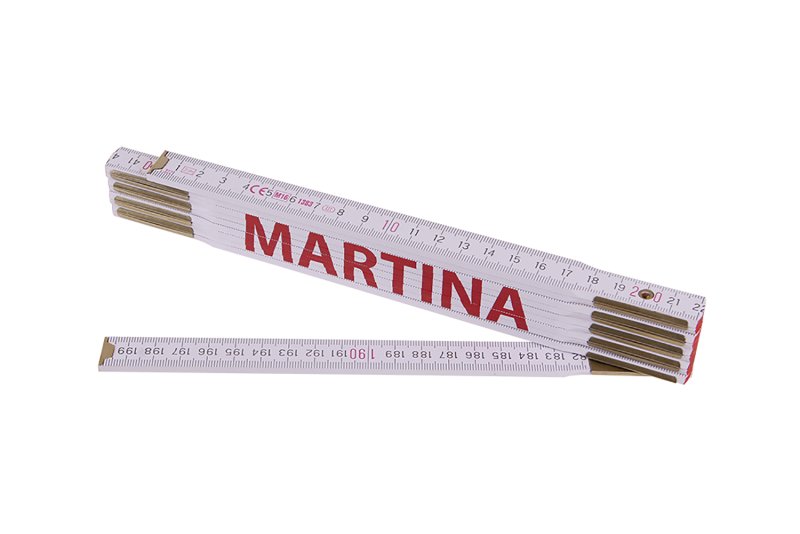 Metr skládací 2m MARTINA (PROFI,bílý,dřevo)