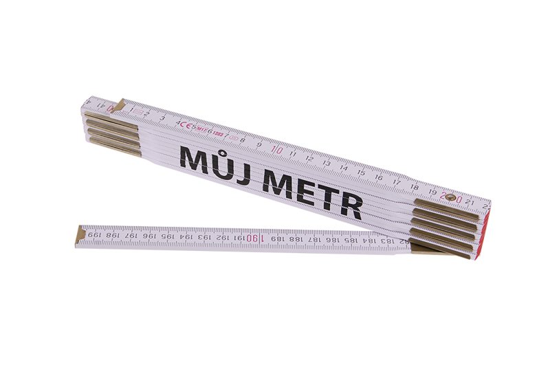 Metr skládací 2m MŮJ METR (PROFI,bílý,dřevo)