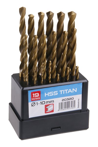 Sada HSS TITAN vrtáků 19ks,1-10x0.5mm