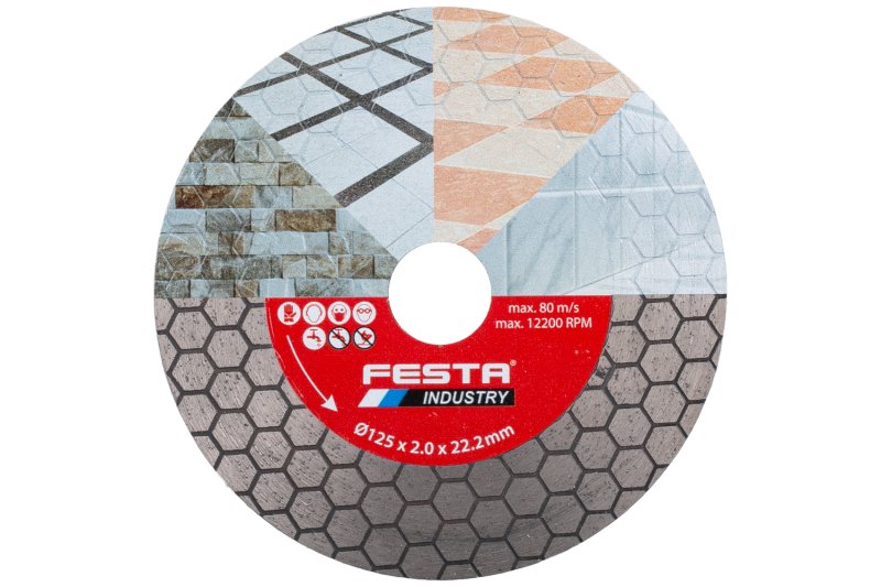 Kotouč diamantový FESTA INDUSTRY řezný 125x2.0x22.2mm 0.154 Kg  DÍLNA Sklad16 21231 100