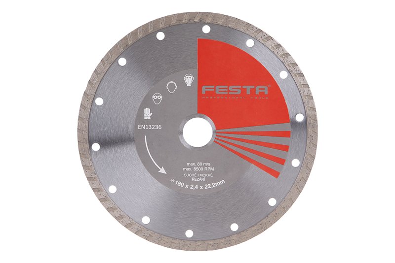 Kotouč diamantový FESTA TURBO 180x2.4x22.2mm 0.325 Kg  DÍLNA Sklad16 21418 100