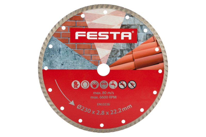 Kotouč diamantový FESTA TURBO 230x2.6x22.2mm 0.6 Kg  DÍLNA Sklad16 21423 100