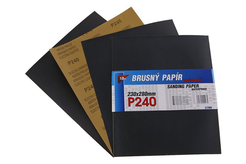 Papír brusný 230x280mm P240 10ks Waterproof 0.161 Kg  DÍLNA Sklad16 21709 100