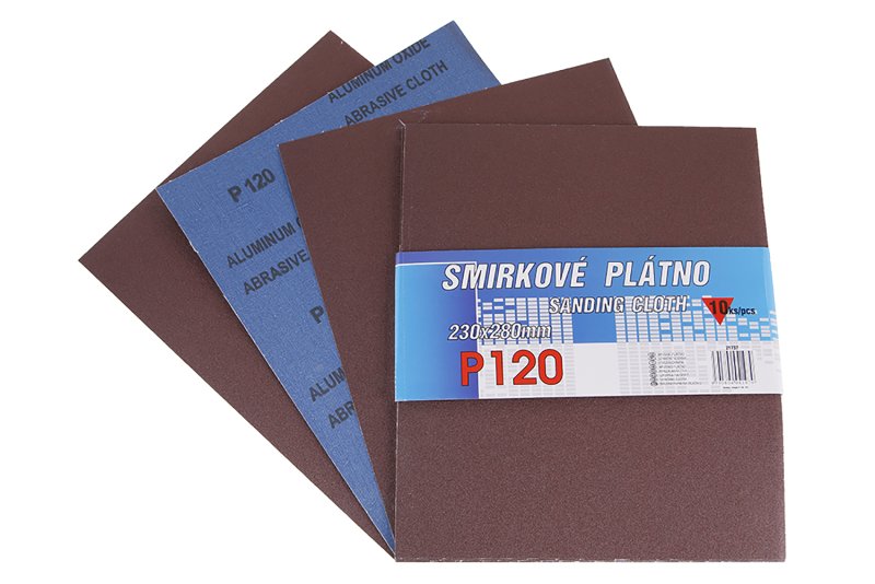 Plátno smirkové 230x280mm P120 10ks 0.434 Kg  DÍLNA Sklad16 21737 100