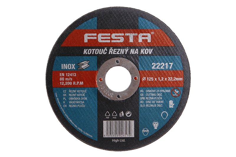 Kotouč řezný FESTA na kov 125x1.2x22.2mm 0.032 Kg  DÍLNA Sklad16 22217 100