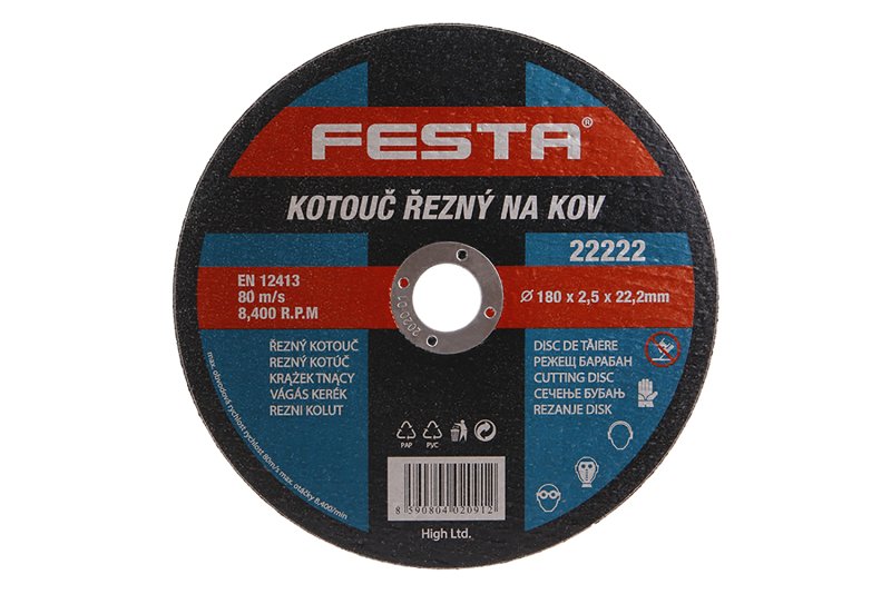 Kotouč řezný FESTA na kov 180x2.5x22.2mm 0.148 Kg  DÍLNA Sklad16 22222 100