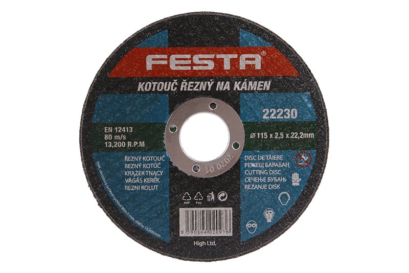 Kotouč řezný FESTA na kámen 115x2.5x22.2mm 0.056 Kg  DÍLNA Sklad16 22230 100