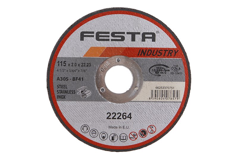 Kotouč řezný FESTA INDUSTRY na kov 115x2x22.2mm 0.049 Kg  DÍLNA Sklad16 22264 100