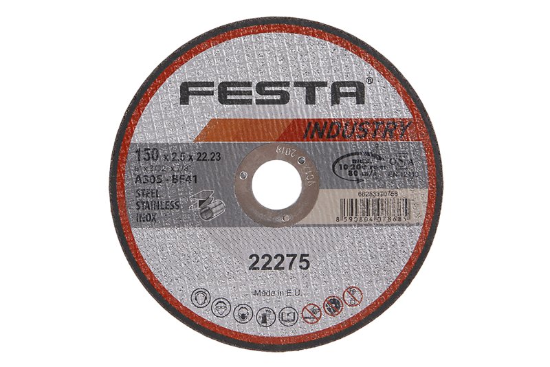 Kotouč řezný FESTA INDUSTRY na kov 150x2.5x22.2mm 0.097 Kg  DÍLNA Sklad16 22275 100