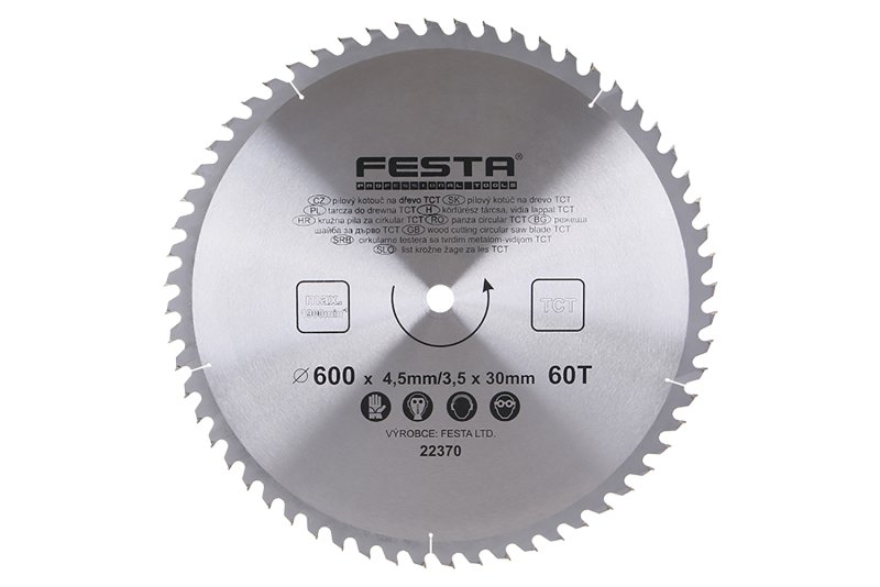 Kotouč pilový FESTA SK 600/4.5/30mm 60T 7.75 Kg  DÍLNA Sklad16 22370 100