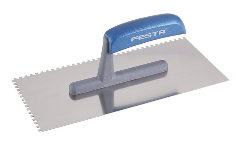 Hladítko FESTA nerez dřevěná rukojeť 280x130mm zub e4