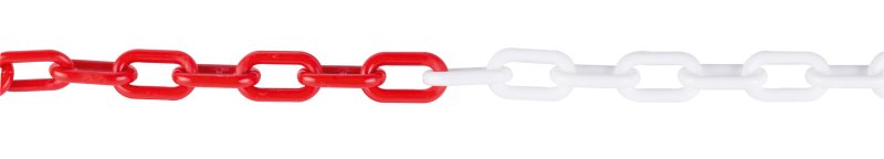 Řetěz plastový 5.5mmx25m červeno-bílý